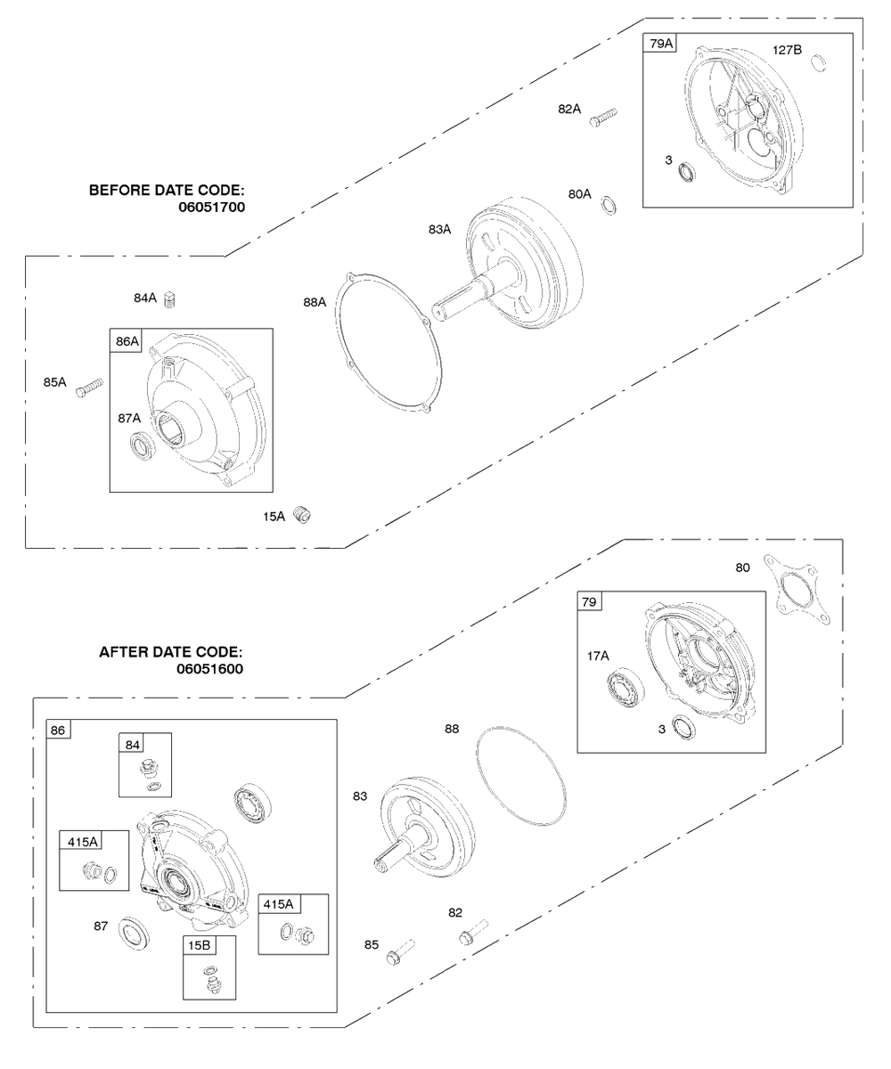 Gear Reduction Diagram and Parts List for 91232-1308-E1  Briggs and Stratton Engine